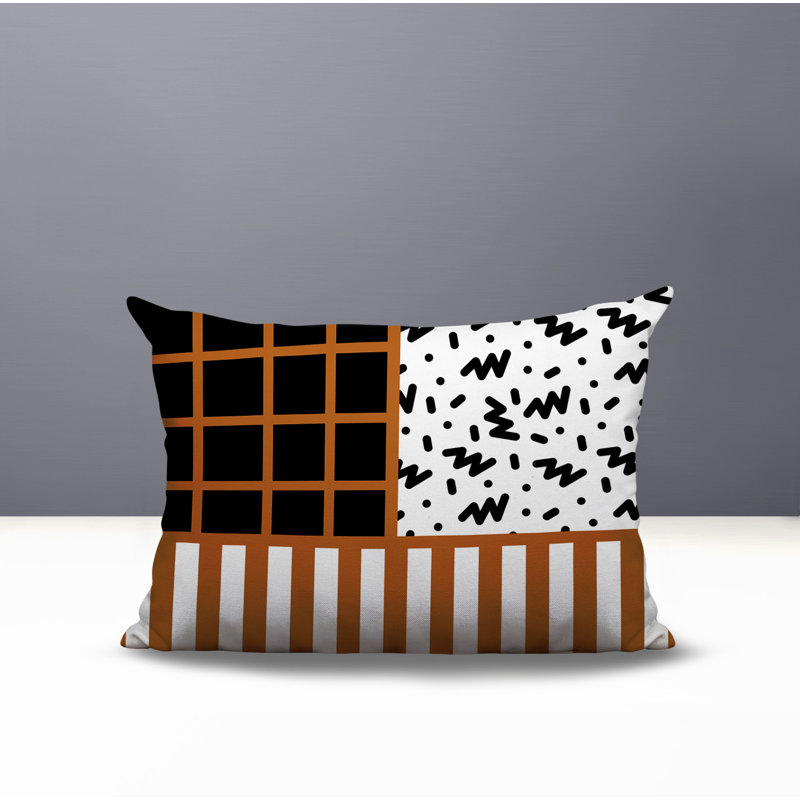 Oreiller rectangulaire réversible intérieur / extérieur Froza, Rectangulaire H 14 po x l 20 po, Orange