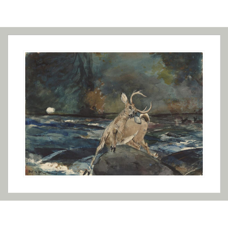 «A Good Shot Adirondacks» par Winslow Homer, impression giclée sur cadre, H 22,43 po x l 29,5 po