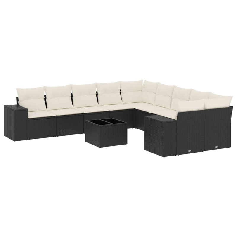 vidaXL Garden Sofa Set Black