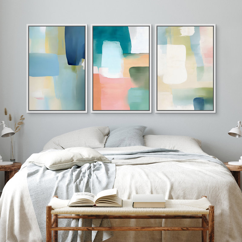 «Abstract Paint Effect Vibrant», impression numérique sur toile encadrée, Blanc, H 24 po x l 16 po
