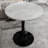 27.6" Round Marble-Effect Coffee Table with Light Gray Textured Top and Black Base-766850452