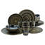 16-Pcs. Tableware Set Mandala Gold-Black Out Of Earthenware For 4 Persons