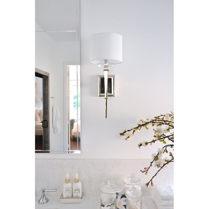 Alezia Armed Sconce, Polished Nickel