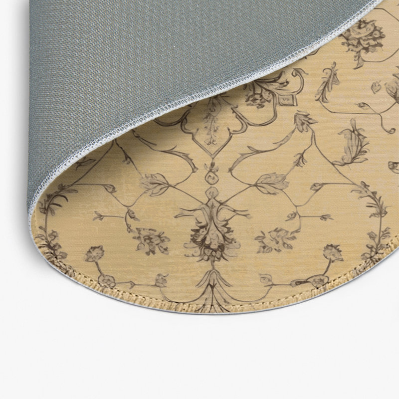 Tabriz Brown Indoor and Outdoor Area Rug, Round 5'