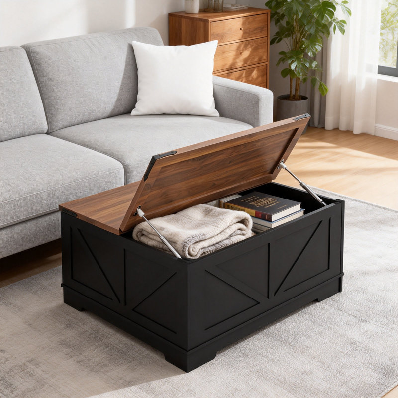 Table basse 17 po 17 po Farmhouse, Noir brun