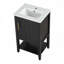 Meuble-lavabo de salle de bain avec lavabo en céramique, support de rangement et tablette ouverte