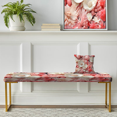 Seashell Oasis - motif tropical - banc rembourré doré bord de mer