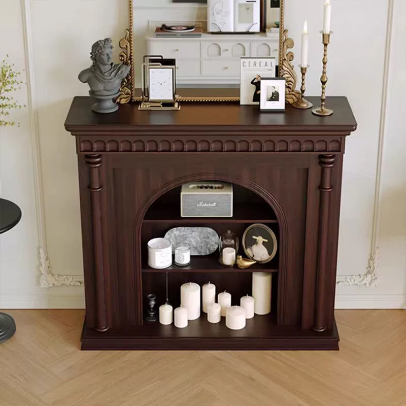 Foyer autoportant en bois massif Nut-Brown