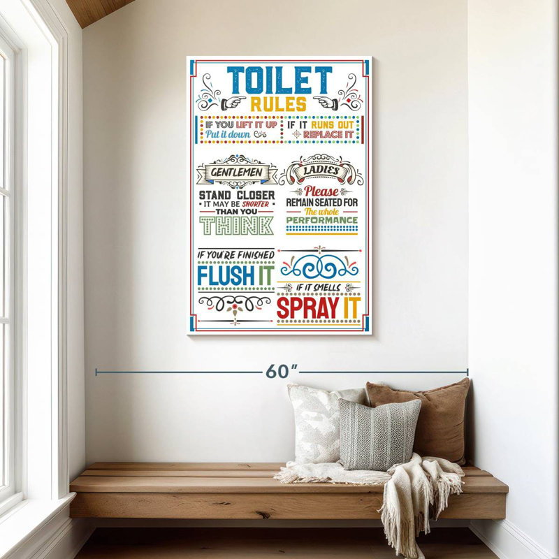 Tergel Colorful Toilet Rules, 45" H x 30" W