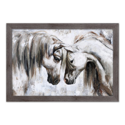 Nuzzling Horses - Peinture sur toile
