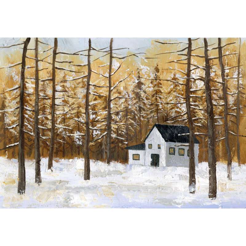 Snowy House - Wrapped Canvas Painting, 20cm H x 30cm W x 3.8cm D