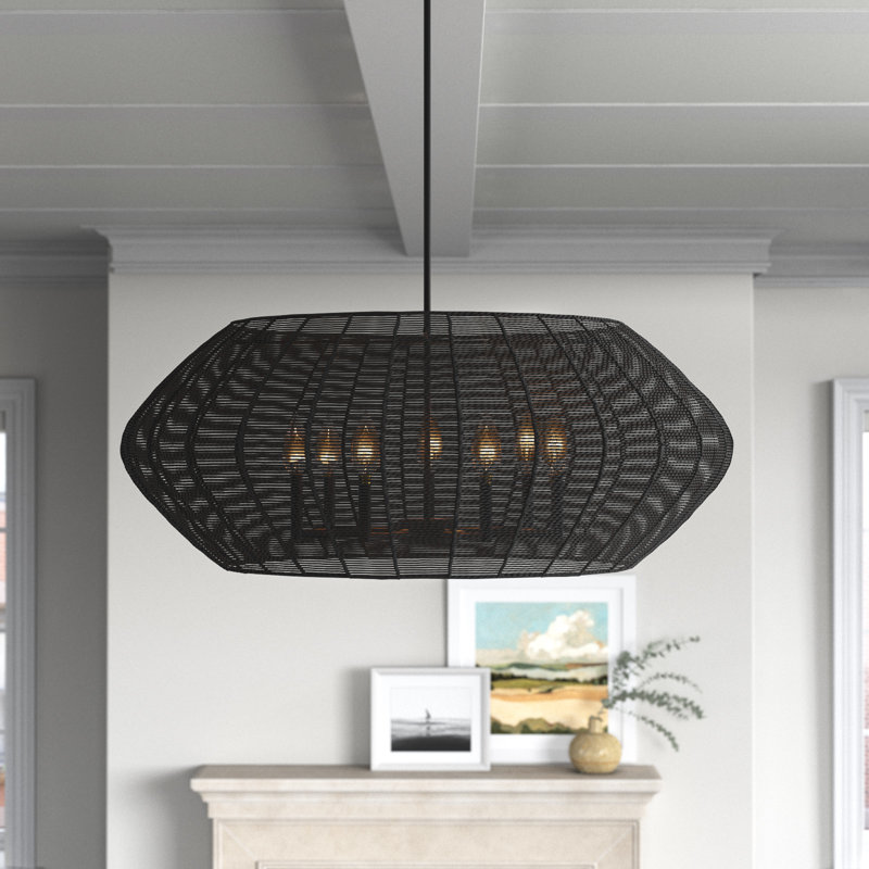 Ariza 7-Light Chandelier, Black, Black