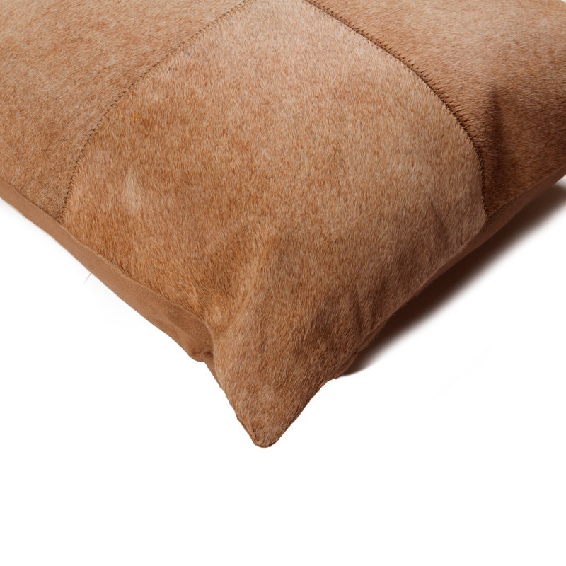 Natural Torino Quattro Color Cowhide Pillow | 2-Pack | 18"x18", Tan
