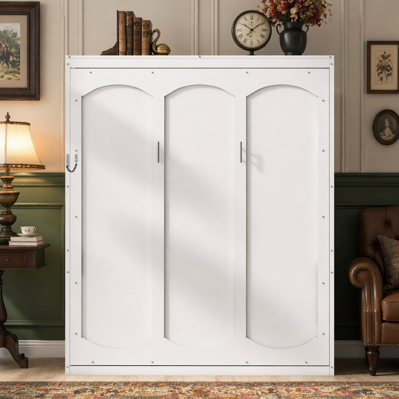 Lit escamotable, lit escamotable avec tablettes, Blanc