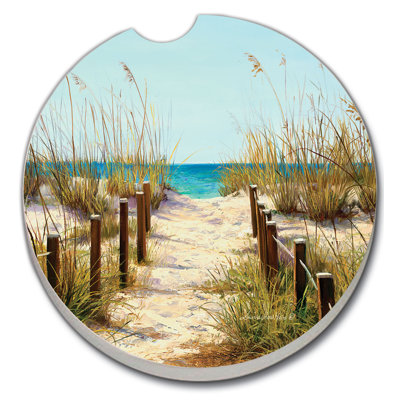 Sous-verre pour voiture de pierre absorbant ocean path to the ocean
