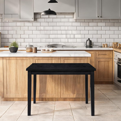 Salle à manger décontractée : table rectangulaire en bois de 120,6 x 74,9 x 74,9 cm (47,5 x 29,5 x 29,5 po) pour 4 personnes.