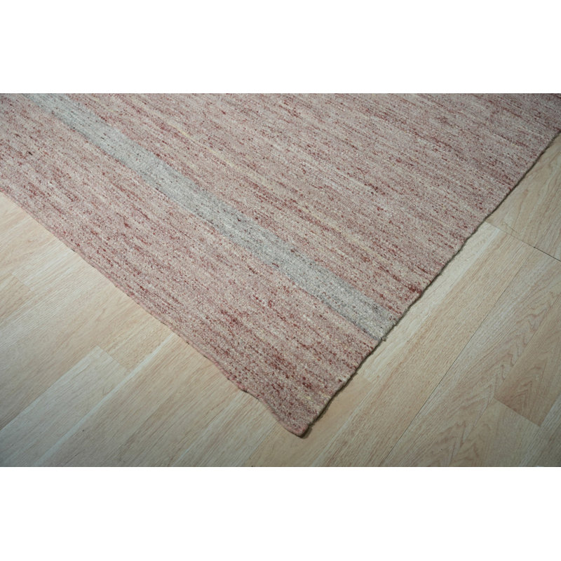 Tapis transitionnel rose tissé à la main Ladeja, Rectangle de 10 pi x 14 pi