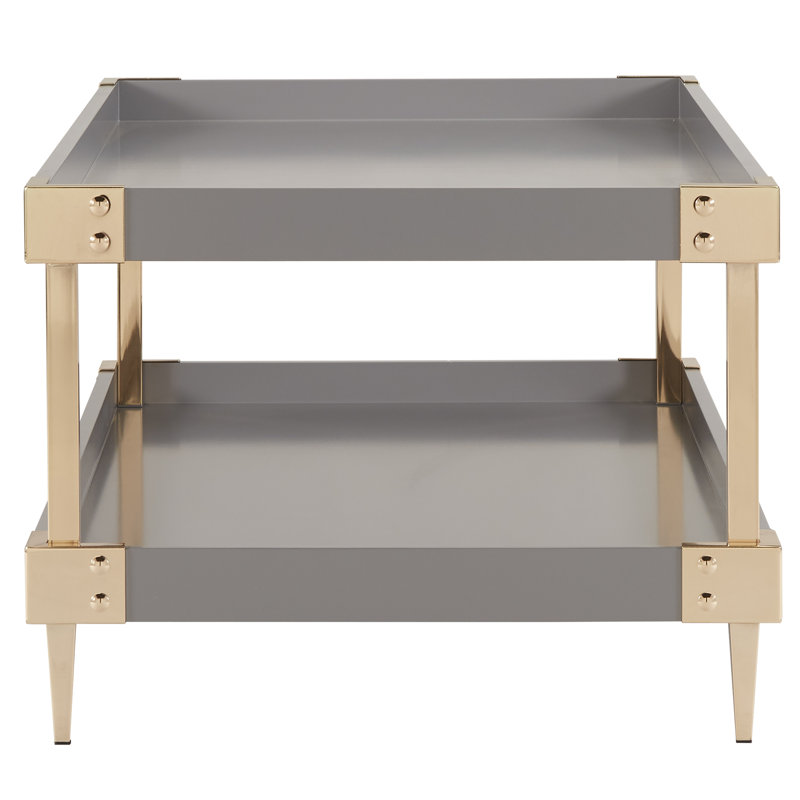 Table basse avec rangement Chakela, Gris, Or