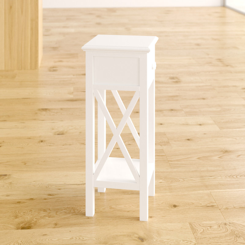 Side Table with Drawer White