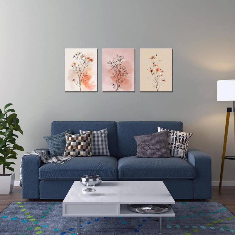 Ensemble de 3 pièces d'art mural sur toile sans cadre 16 pi x 24 po