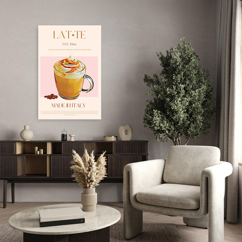 «Sweet Caramel Latte», art mural contemporain, H 36 po x l 24 po