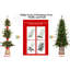 Arbre de Noël festif de 4 pi avec 100 lumières à DEL multicolores, 396 pointes, baies rouges, pin et base scintillante avec pe / scintillement