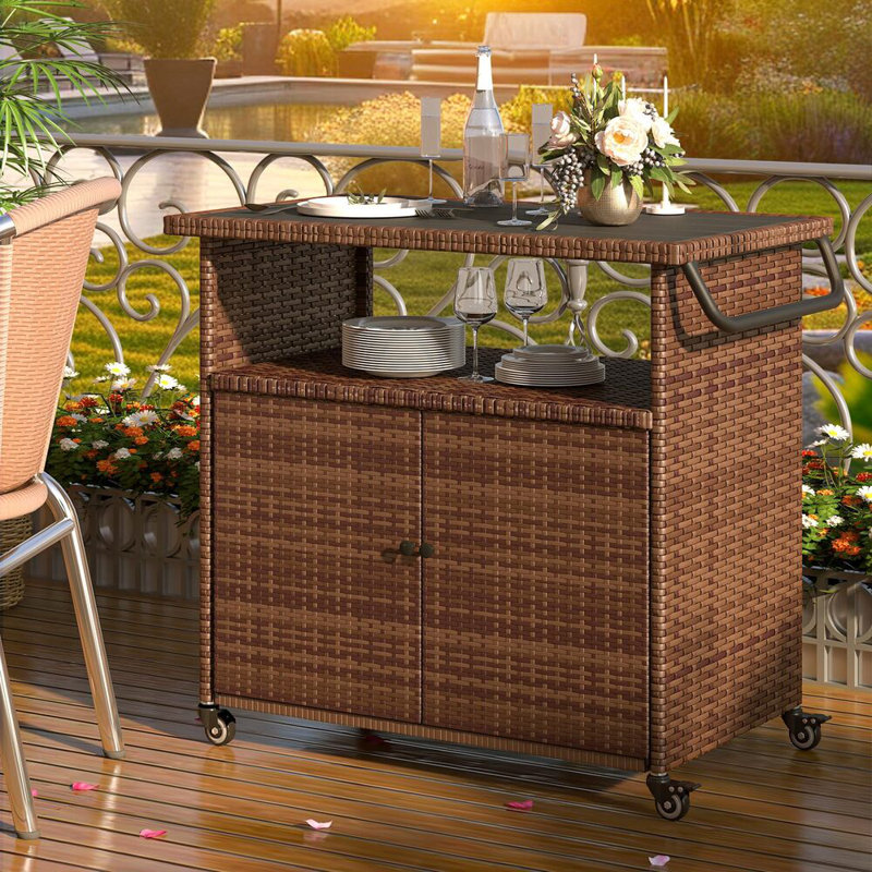 Nichollette Bar Cart, Brown