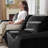 Modern Corduroy 2-Seater Compression  Sofa, Comfortable Upholstered Loveseat for Living Room Black Left Seat-1586288785