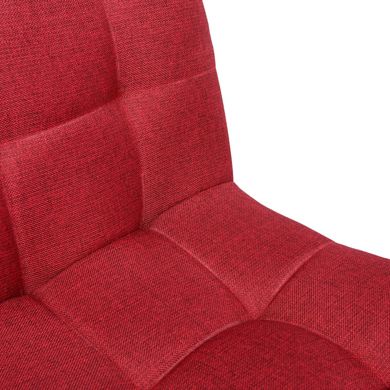 Chaise de bureau en tissu avec base en métal Geraghty, Mélange de polyester, Rouge