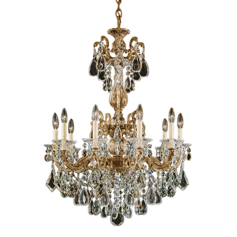 La Scala 10 - Light Chandelier, Clear Heritage Crystal, Florentine Bronze