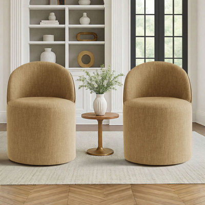 Petit fauteuil pivotant en tonneau avec roulettes Rolling