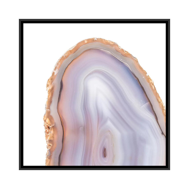 Rose Quartz, impression sur toile tendue, H 18 po x l 18 po x P 1,5 po, Toile avec cadre noir, Pas de tapis