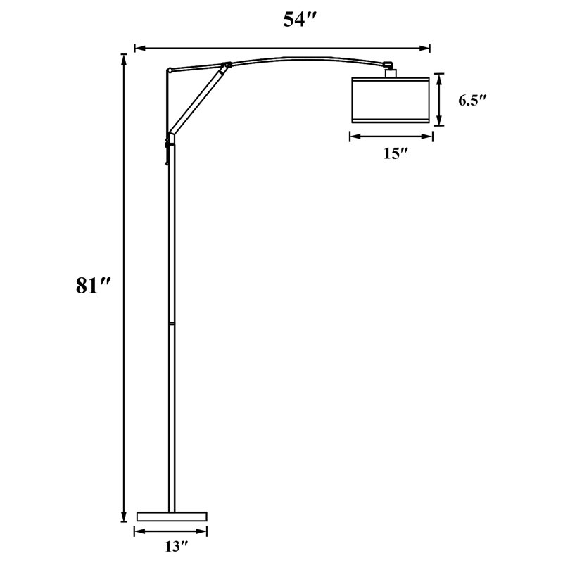 Jamison Chrome Alloy Drum Shade Adjustable Arc Floor Lamp