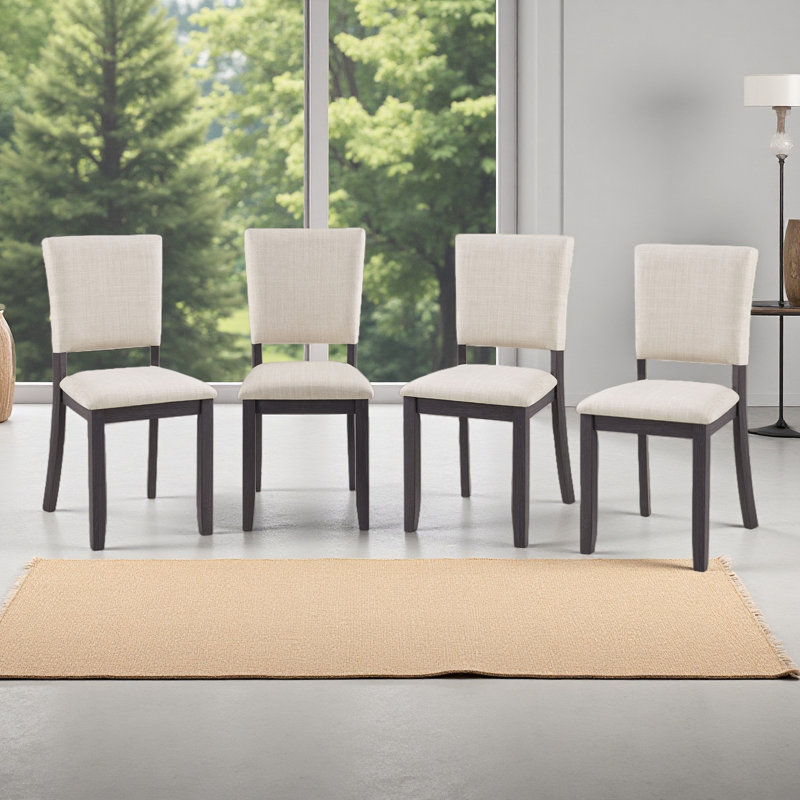 Dining Chairs Only, Modern Minimalist Dining Chairs Set Of 4, Kitchen Chair With Padded Seat, Wooden Upholstered Side Chair For Dining Room