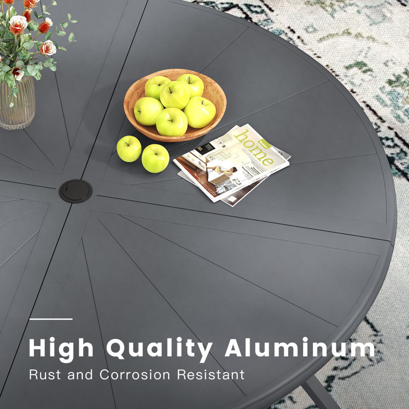 Ensemble repas d'extérieur en aluminium pour 4 personnes, Gris