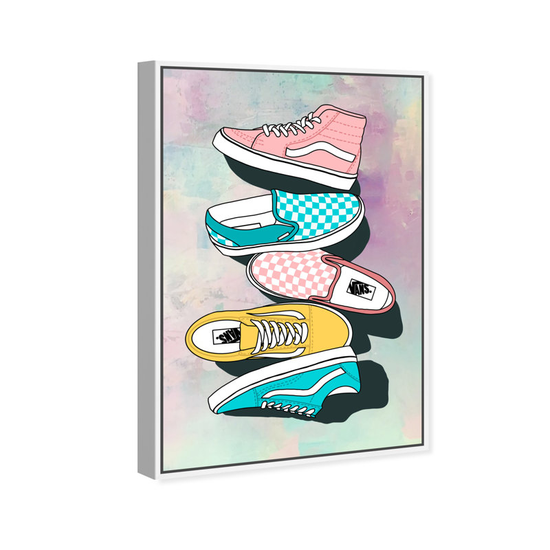 "Pastel Tie Dye" par Oliver Gal - impression sur toile, H 30 po x l 20 po, Toile blanche encadrée