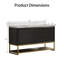 Ensemble de meuble-lavabo autoportant 60 po avec base à DEL 60 po, plateau en marbre de culture, accents or brossé et armoire en chêne massif - blanc-118704697