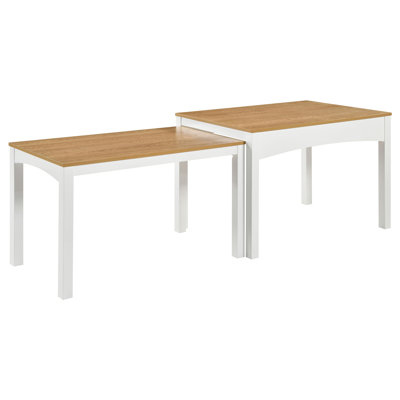 Table de salle à manger gigogne Sykes 47 pouces (119 cm) en 2 pièces, naturelle et blanche
