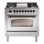 Cuisinière à double combustible 36 pouces avec 6 brûleurs, plaque chauffante (porte vitrée) ILVE Nostalgie II Series