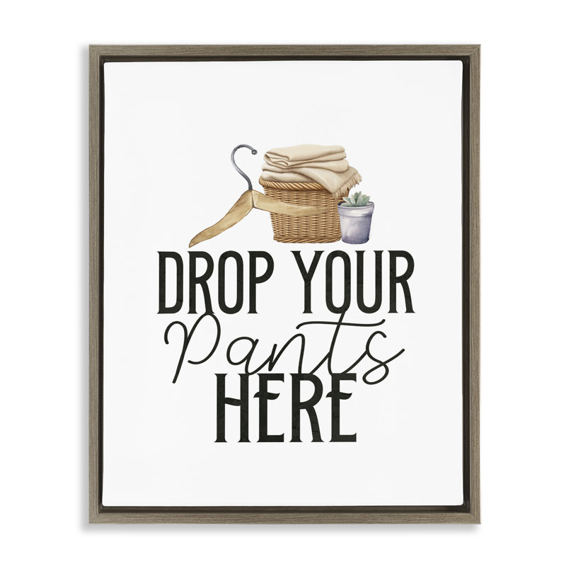 Cadre flottant minimal Drop Your Pants Here, design par Kim Allen, Cadre flottant orme Montalcino, H 31 po x l 25 po