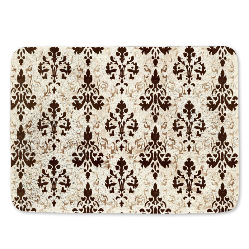 Tapis de bain floral, L 21 po x L 34 po