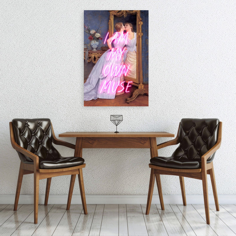 My My Muse Neon Classic Elegant Modern Portrait, art mural, 36" H x 24" W