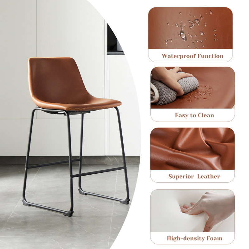 Comfortable And Stylish Counter Height Bar Stools With Ergonomic Design And Premium Leather Upholstery