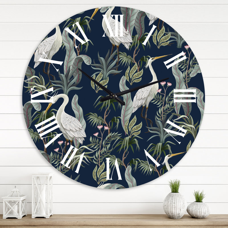 Chinoiserie avec oiseaux et pivoines VII - Horloge murale traditionnelle, Grand
