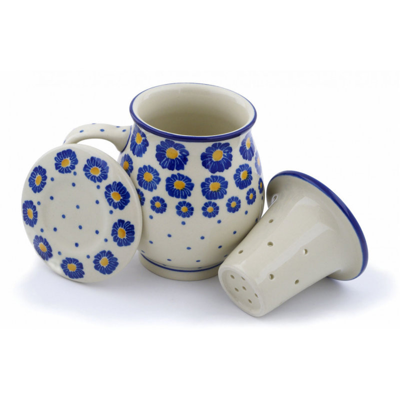 Tasse à infusion en grès poli 14 oz - French Zinnia