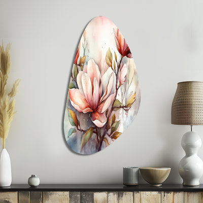 Picou - Magnolias Fall Shape Irregular Metal Wall Decor
