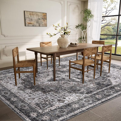 Tapis oriental antidérapant et antidérapant avec envers en caoutchouc pour la salle à manger de la salle à manger Oriental