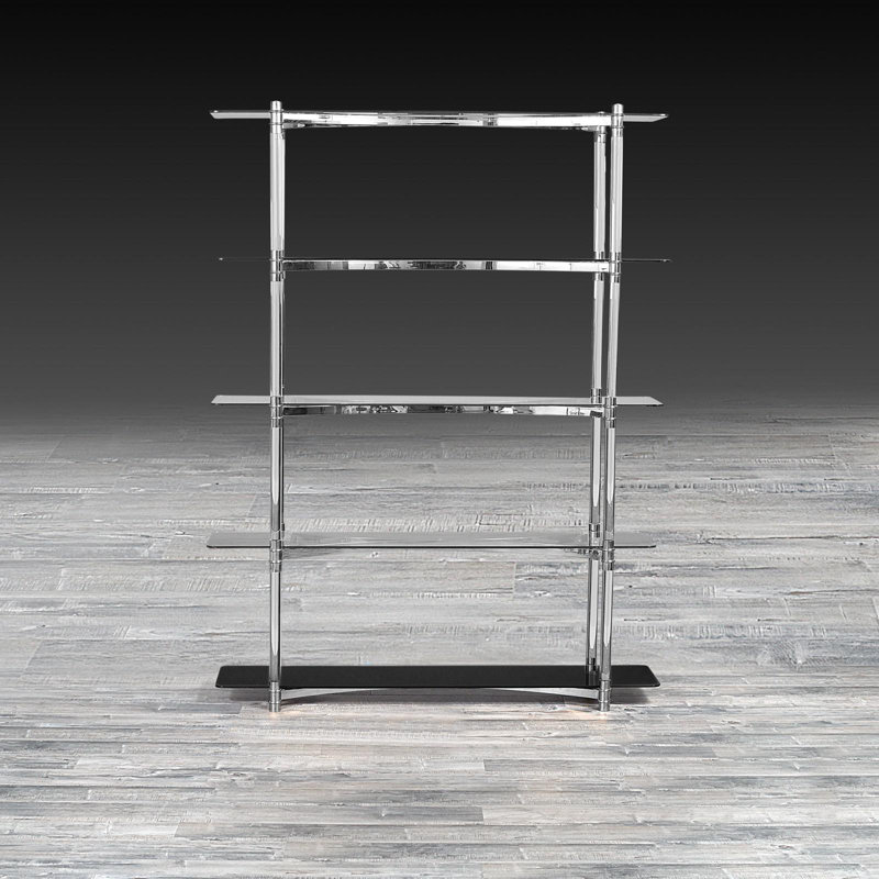 Varossi Etagere Bookcase, Polished Silver