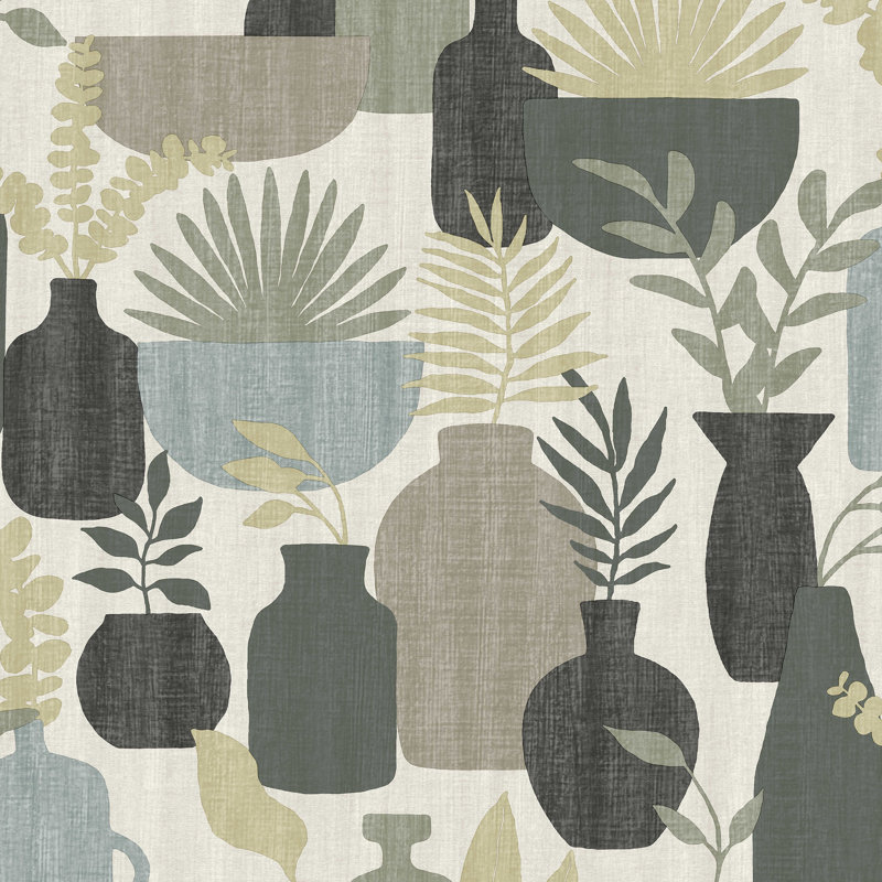Papier peint blanc et sauge Botanica Clayworks, Sauge