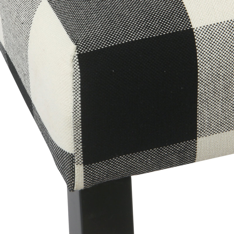 Iyanna 18.5' H Upholstered Dining Side Chair, Noir, Tissu écossais noir